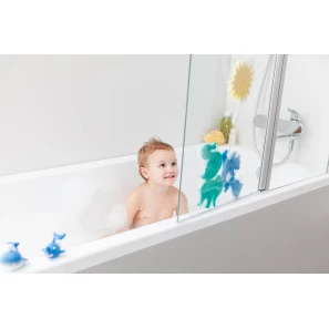Изображение товара шторка для ванны подвижная двухэлементная ravak cvs2-100 p белый+транспарент 7qra0100z1