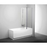 Изображение товара шторка для ванны подвижная двухэлементная ravak cvs2-100 p белый+транспарент 7qra0100z1