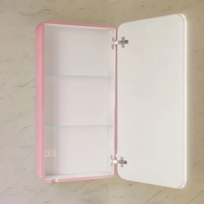 Изображение товара зеркальный шкаф 45,5x85,5 см розовой иней r jorno pastel pas.03.46/pi