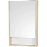 Изображение товара зеркальный шкаф 55x85 см белый матовый/дуб верона l/r акватон сканди 1a252102sdb20