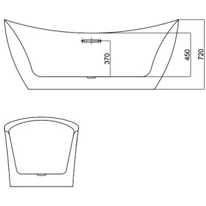 Изображение товара акриловая ванна 180x80 см black & white swan 104sb00
