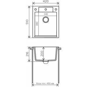 Изображение товара кухонная мойка polygran argo-420 серый 627314