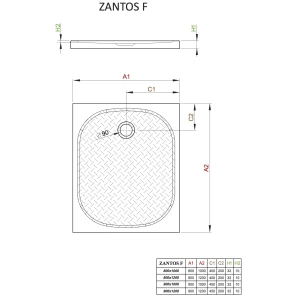 Изображение товара душевой поддон из литьевого мрамора 120x90 см radaway zantos f m3znf1290-06