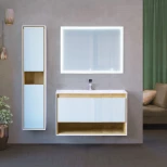 Комплект мебели белый/дуб 97 см Jorno Glass Gla.01.97/P/W + Mol.08.100/W + Gla.02.92/W