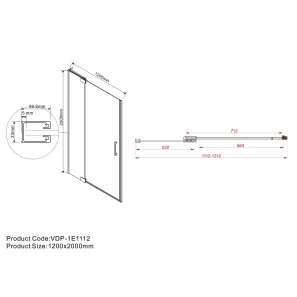 Изображение товара душевая дверь 111,2-120 см vincea extra vdp-1e1112cgb тонированное