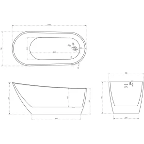 Изображение товара акриловая ванна 130x70 см abber ab9353-1.3