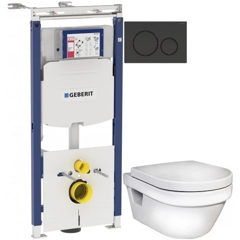 Комплект подвесной унитаз Gustavsberg Hygienic Flush 5G84HR01 + система инсталляции Geberit 111.362.00.5 + 115.882.DW.1