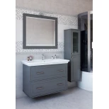 Комплект мебели серый матовый 105,8 см Sanflor Модена C02733 + 4640021067918 + C02731
