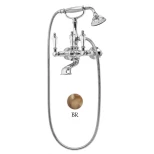 Изображение товара смеситель для ванны с ручным душем бронза, ручки swarovski cezares diamond diamond-vd-02-sw