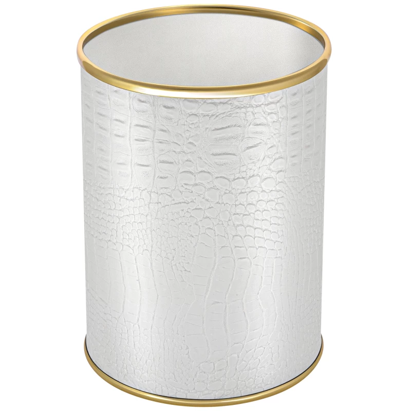 Мусорное ведро 7,5л, белый золото Geralis Croco M-KWG-S