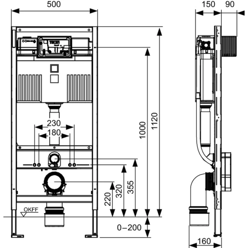 Комплект подвесной унитаз Esbano Garcia ESUPGARCBM + система инсталляции Tece 9300302 + 9240407