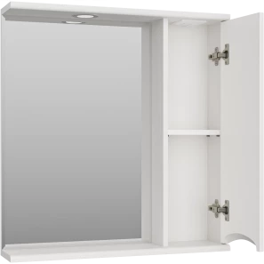 Изображение товара зеркальный шкаф 70x74,5 см белый глянец r misty атлантик п-атл-4070-010п