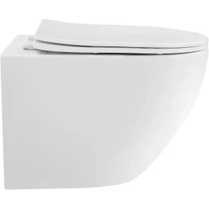 Изображение товара унитаз подвесной abber bequem ac1100t безободковый, с сиденьем микролифт, белый