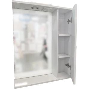 Изображение товара зеркальный шкаф 80x74 см белый глянец/белый матовый r corozo денвер sd-00000532