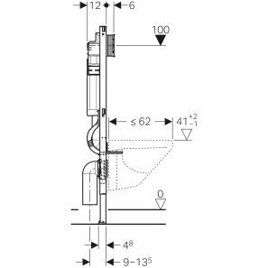 Изображение товара монтажный элемент для подвесного унитаза, h112, sigma 12 см, 4/2 литра geberit duofix 111.354.00.5