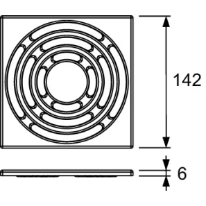 Изображение товара декоративная решетка 142×142 мм tece tecedrainpoint s хром 3665003