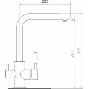 Изображение товара смеситель для кухни с подключением к фильтру серый polygran высокий дуо 627499