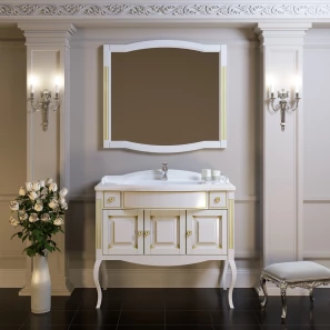 Изображение товара комплект мебели белый золотая патина 100 см opadiris лаура