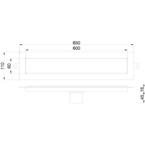 Изображение товара душевой канал 600 мм 2 в 1 с основой под плитку boheme premium linear 982-60-g