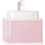 Тумба с раковиной розовый иней 57,4 см Jorno Pastel Pas.01.58/P/PI + 0085176