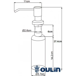 Изображение товара дозатор для жидкого мыла 350 мл oulin ol-401 ds сатин