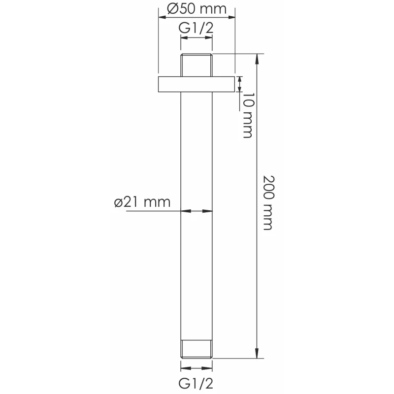 Потолочный кронштейн 200 мм WasserKRAFT Asphe A337