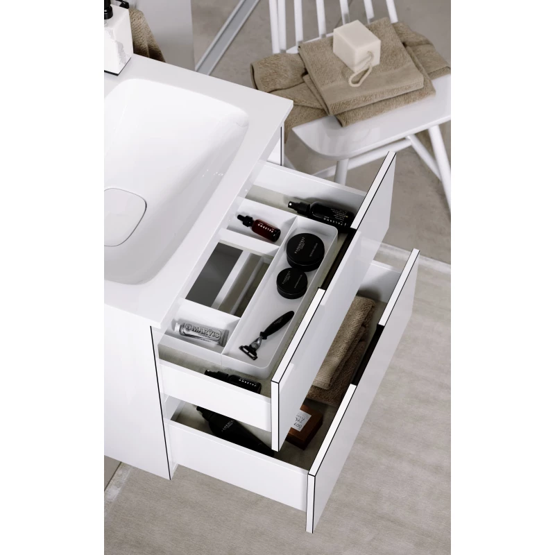 Комплект мебели белый глянец 60,8 см Aqwella 5 Stars Accent ACC0106W + Mal.06.04.D + RM0206BLK