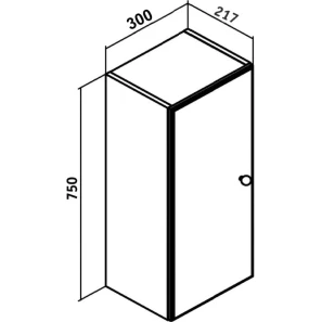 Изображение товара шкаф одностворчатый 30x75 см белый l/r runo кредо 00000000761