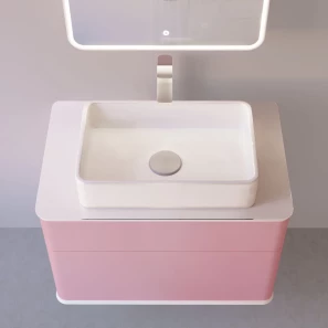 Изображение товара зеркальный шкаф 60x85,5 см розовый иней r jorno pastel pas.03.60/pi