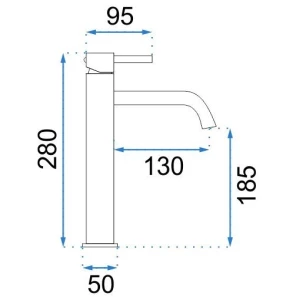 Изображение товара смеситель для раковины без донного клапана rea lungo rea-b9409
