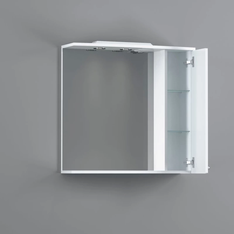 Зеркальный шкаф 75x75 см белый глянец R Damixa Palace One M41MPR0751WG