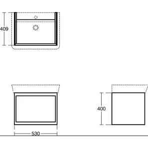 Изображение товара тумба белый глянец/белый матовый 60 см 1 ящик ideal standard connect air cube e0846b2