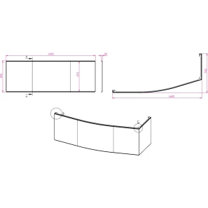 Изображение товара панель фронтально-торцевая 169,2x74,2 см astra-form скат 02010003