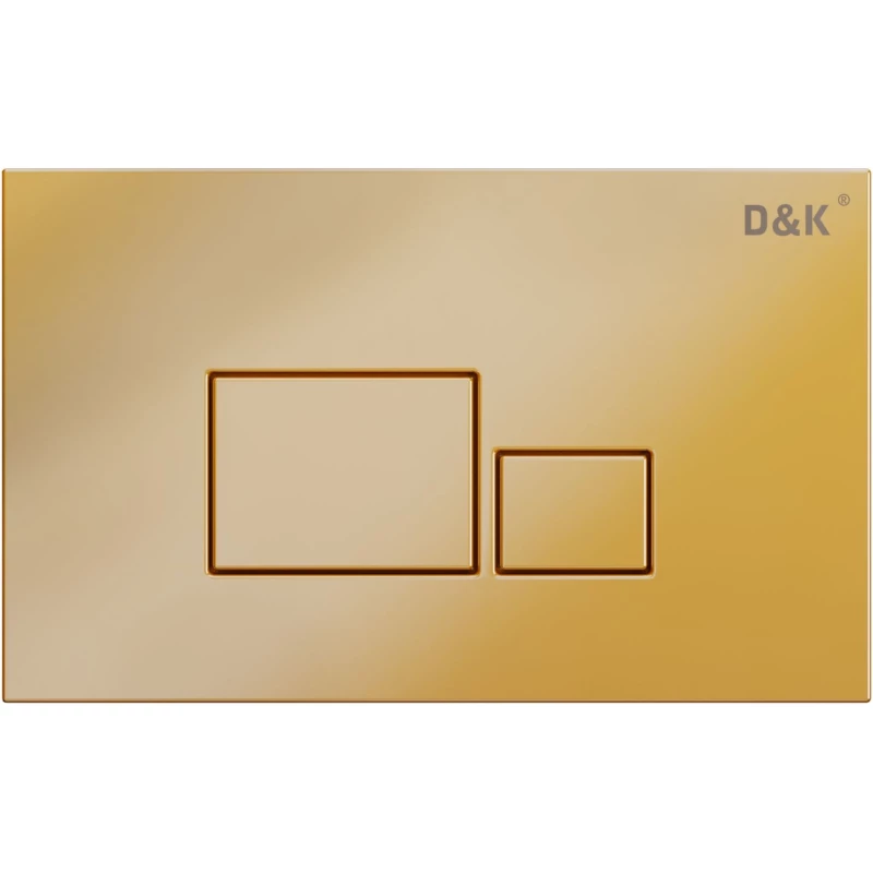 Смывная клавиша D&K Quadro золотой матовый DB1519003