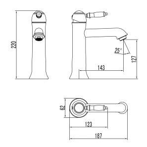 Изображение товара смеситель для раковины с донным клапаном lemark villa lm4837c
