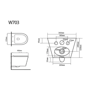 Изображение товара подвесной безободковый унитаз с сиденьем микролифт black & white 703w00