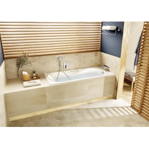 Изображение товара пристенная ванна чугунная  170x75 см с противоскользящим покрытием roca malibu 2309g000r