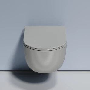 Изображение товара унитаз подвесной ceramica nova modena cn6063mh безободковый, с сиденьем микролифт, антрацит матовый