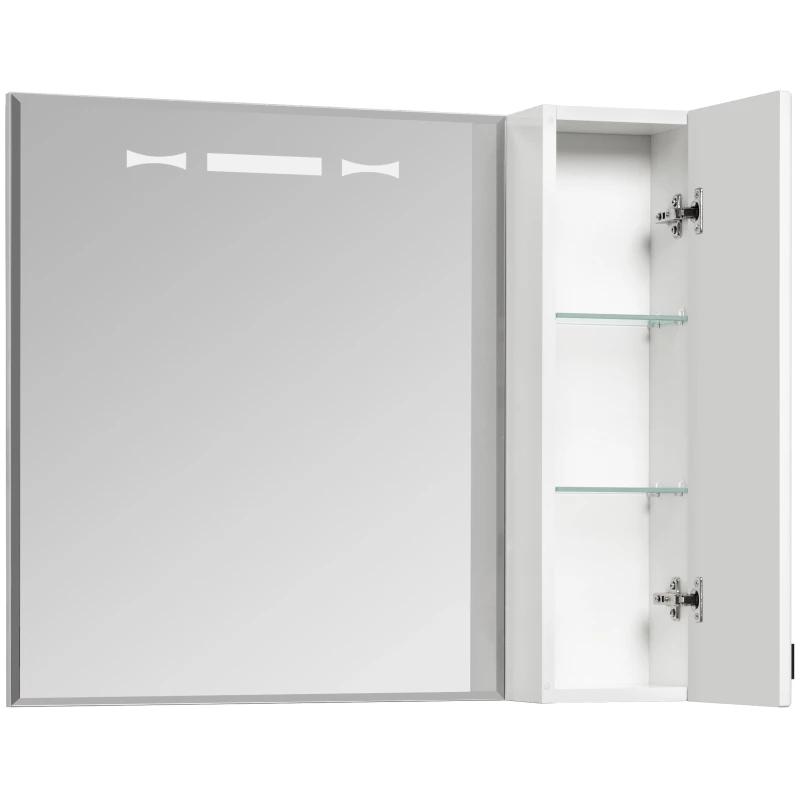 Зеркальный шкаф 80x86,8 см белый глянец R Акватон Диор 1A168002DR01R