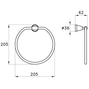 Изображение товара кольцо для полотенец stella 130 ct 10003 cr00