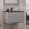 Комплект мебели серый матовый 91 см, раковина антрацит Opadiris Луиджи - 3