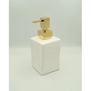 Изображение товара дозатор для жидкого мыла stil haus prisma 795(16-bi) настольный, золотой/белый