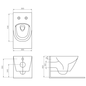 Изображение товара подвесной безободковый унитаз с функцией биде с сиденьем микролифт bewash bogen 88343670