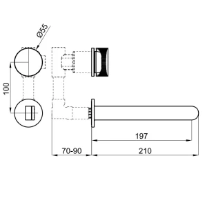 Изображение товара смеситель для раковины без донного клапана noken tono n199999164