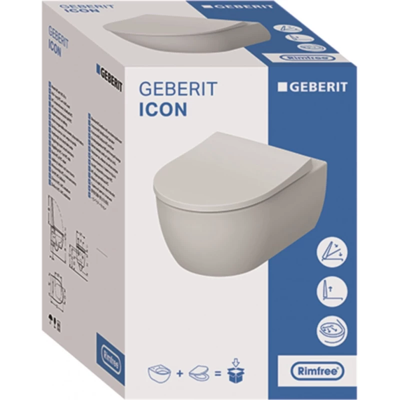 Комплект подвесной унитаз Geberit iCon 500.784.01.1 + система инсталляции Jacob Delafon E5504-NF + E4316-00